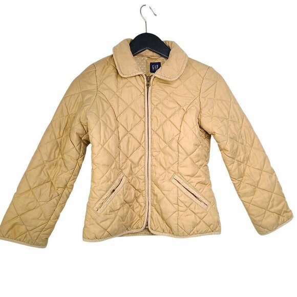 Vintage GAP Girls Tan Brown  Quilted Full Zip Coat Jacket - Picture 1 of 7